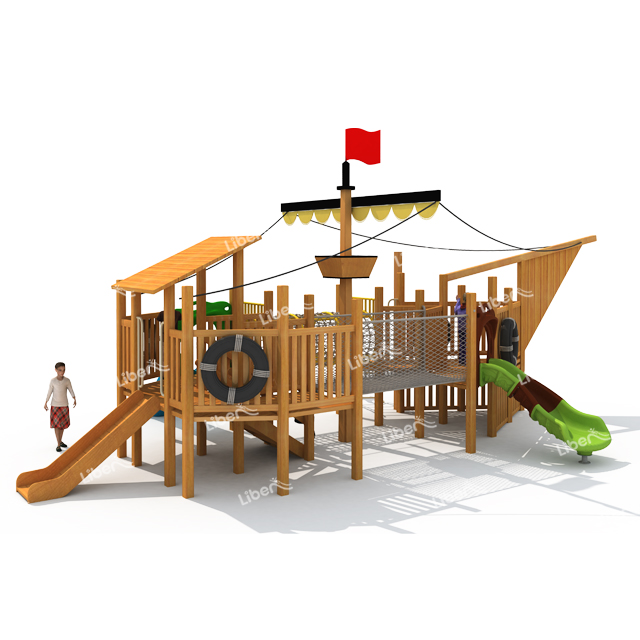 wooden pirate ship climbing frame