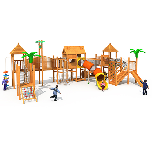 Wooden Toddler Commercial Large Colorful Children Outdoor Climbing Area Playground Equipment Set