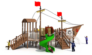 Wooden Outdoor Playground Pirate Ship Customize